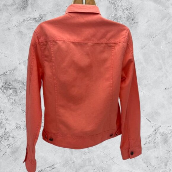 L.L. Bean Women's Orange Linen Cotton Button Up Jacket Size XS - Picture 2 of 8